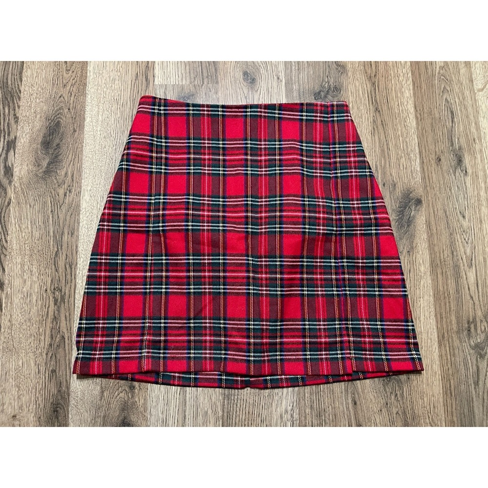 John Craft Skirt, Girl's Size 13, Red Blue Yellow, Plaid, Mini, Zipper